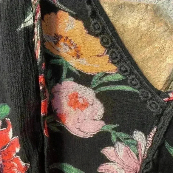 Women's Wrap Duster Coverup Boho Floral Butterfly size xl made in India - Picture 4 of 11